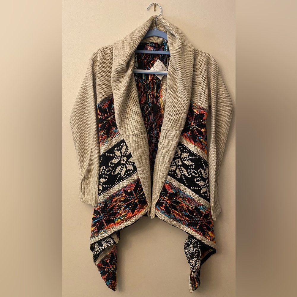 Selfie Couture Multicolor Open Front Cardigan Sweater 🆕